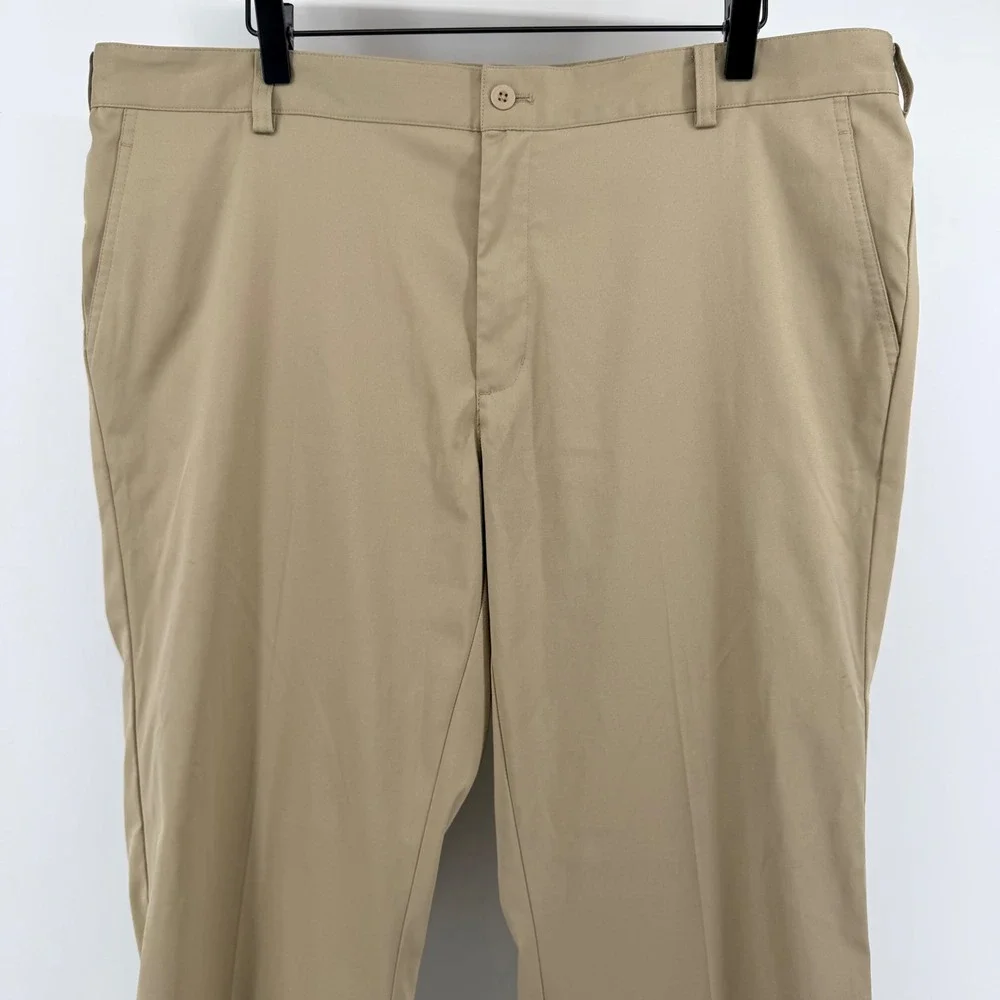 Nike Golf Dri-FIT Flat Front Pants Performance Khaki Tan 38x29 Mens Trousers